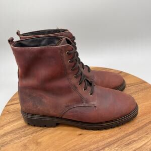 Canada North Boots Womens Size 10 M Brown Leather Casual Comfort Combat Shoes